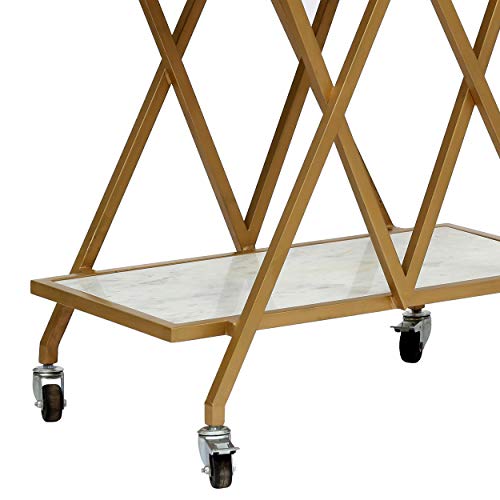 Christopher Knight Home Bar Cart, Gold + White #TOP2