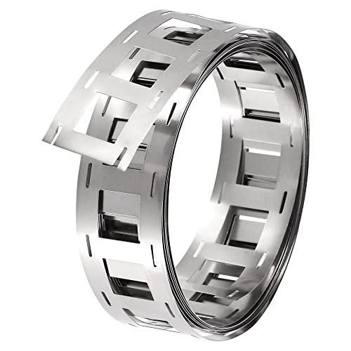 sourcing map 1 Rouleau 2m Acier Nickelé Bande Plaque connexion Acier Ruban pour Batterie et Soudage par points 27x0.15mm(WxT)