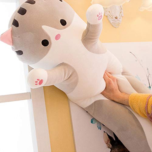 angwang 50/70/90 cm de faixa longa de gato fofo boneca de pelúcia macia brinquedo fofo sofá cama tra