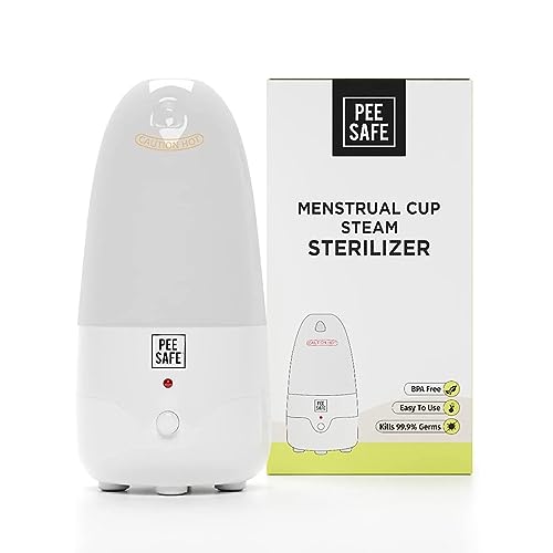 PEESAFE Esterilizador a vapor para copas menstruales | limpiador de copa menstrual | esterilizador copa menstrual | Desinfecte copa menstrual, disco menstrual y bolas chinas con facilidad