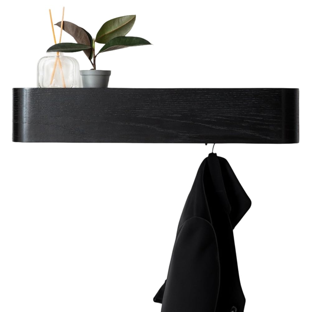 Littimoon Wall-Mounted Coat Rack-Solid Wood Veneer Panel with Hidden Wall Hooks-Modern Design Coat Hanger