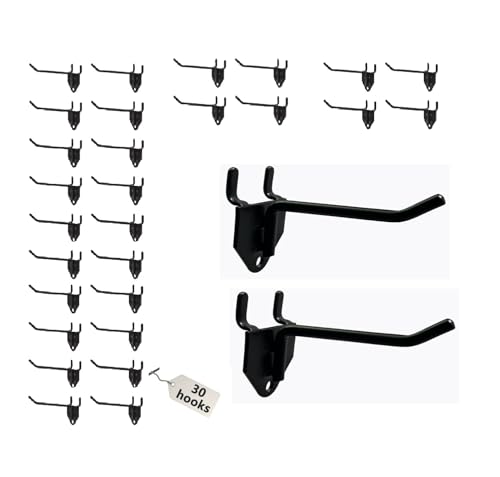 Eastern Tree 30 Packs 4" Metal Pegboard Hooks, Standard Hooks is Fit to Standing Pegboard Display and Pegboard Panels