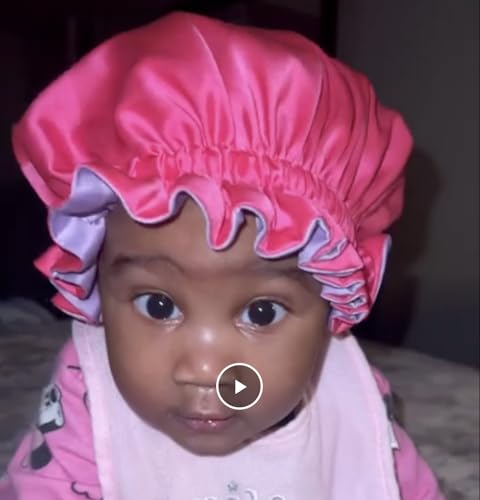 Image of AKISS Baby Infant Newborn Toddler Satin Silk Hair Bonnet for Baby Girl Boy Sleeping Kids Cap Hat