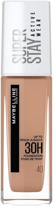 Maybelline New York Superstay Active Wear Full Coverage 30 Hour Long-Lasting Liquid Foundation 40 Fawn