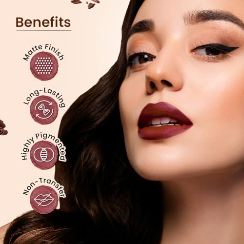 Image of Swiss Beauty Mudpie Lipstick | Soft Matte Mousse Finish | Highly Pigmented | Non-Transfer | Long-Lasting Wear | Infused with Hyaluronic Acid & Castor Oil | Shade-16. Innovator, 3g