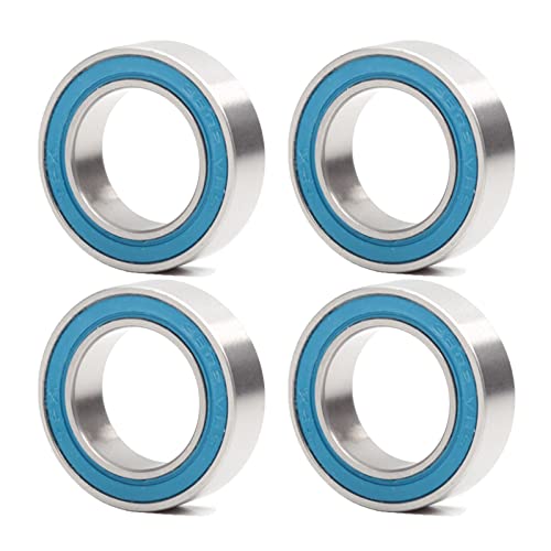 wuli Store Kompatibel mit 3802-2RS MAX Lager 15 * 24 * 7 mm (4 Stück) Zweireihige volle Kugeln Fahrradaufhängung Pivot Ersatzteile 3802 2RS Kugellager Cover