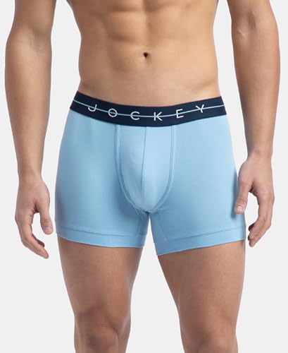 Image of Jockey NY16 Men's Super Combed Cotton Elastane Stretch Solid Trunk with Ultrasoft Waistband (Pack of 2)