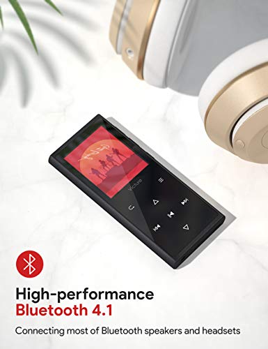 Victure MP3 Player 16GB Bluetooth Digital Music Player with FM Radio Voice Recorder Speaker HiFi Lossless Sound Quality Pedometer Wired Earphone Support up to 128GB