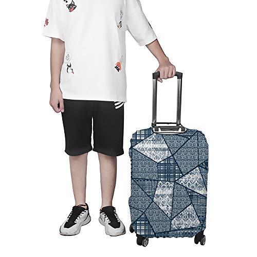 Housse de protection pour bagages lavable patchwork floral avec tissu extensible - 4