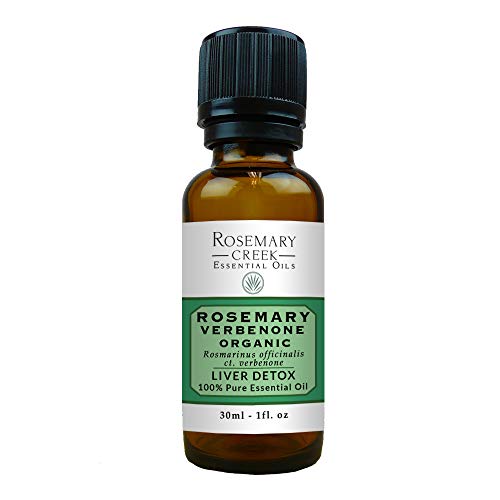 Organic Rosemary Verbenone Essential Oil (Rosmarinus officinalis) â€“ Liver Detox â€“ 100% Pure and Natural â€“ Perfect for Massage Therapy â€“ by Rosemary Creek Essential Oils (30 ml (1 oz))