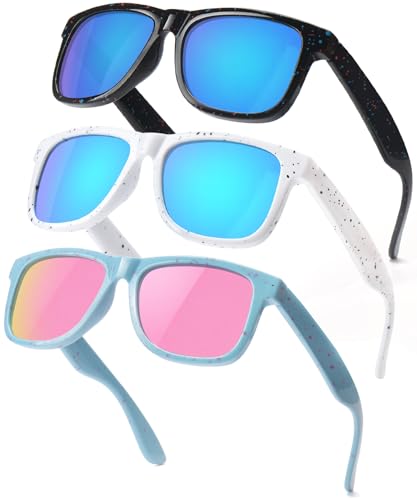 Kids Polarized Sunglasses Age 3-12 Toddler Shades for Boys Girls,Durable Sun Glasses with UV Protection