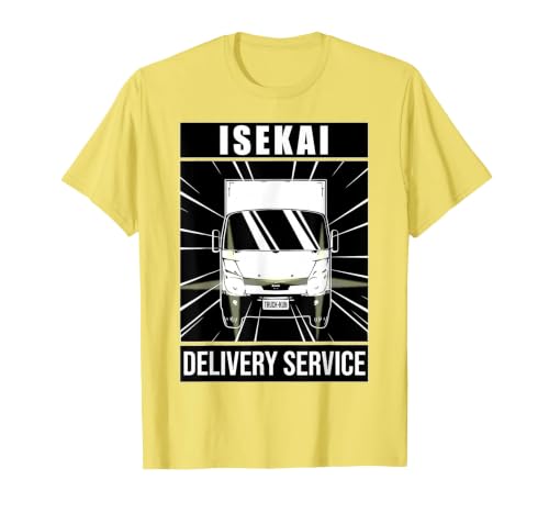 Truck-Kun ISEKAI DELIVERY Service! | Japanese Kanji T-Shirt, Men, Lemon Yellow, Small