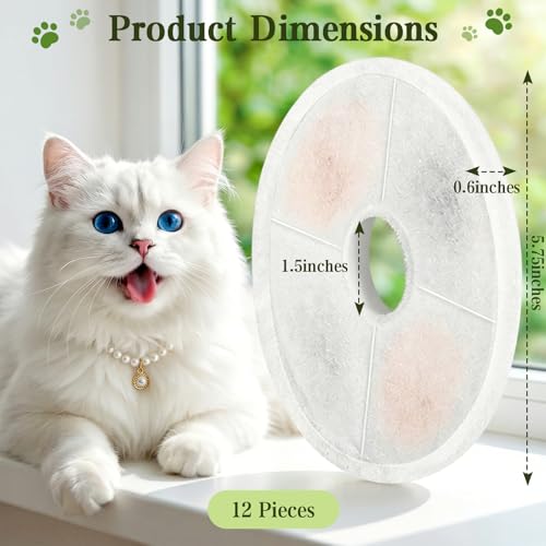 Filtros de repuesto para fuente de agua para gatos 24 unidades miniatura 5