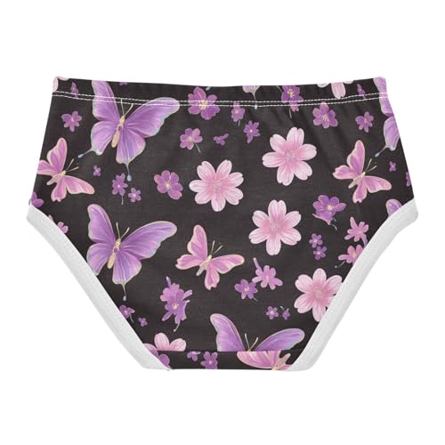Wusikd Purple Butterflies Girls' Underwear Cotton Pink Girls Briefs Soft Toddler Underwear 2T2