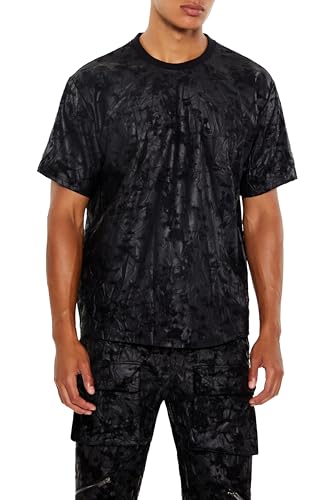 Forever 21 Men's Textured Crew Neck Tee, Black, XL