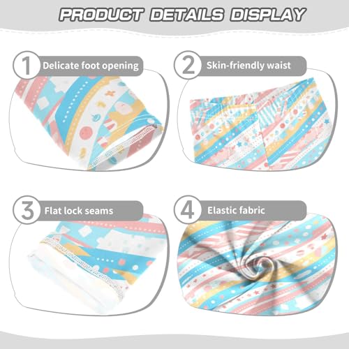 KLL Baseball Blue Stripe Toddler Girl Athletic Leggings Stretchy High Waisted Pants Exercise3