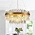 PAFEE Modern Luxury Brushed Brass Gold Crystal Chandelier, 6-Light 2-Tier Raindrop Round Pendant Ceiling Light for Dining Room,Kitchen Island,Foyer,Bedroom,Entryway - 19.7" D,E12 Base