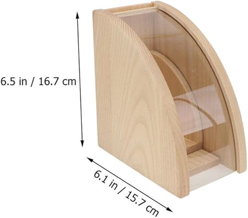 Miniatura 2 de Hemoton Soporte de escritorio para el hogar, soporte de filtro de café delicado, soporte de papel de filtro de madera, contenedor de filtro de café