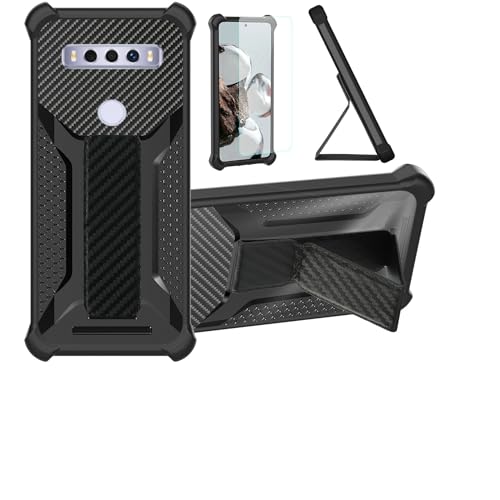 bojioderf Funda para TCL 10 Se Funda Carcasa Case Cover [con Protector de Pantalla de Cristal Templado] Híbrida [Soporte Plegable Magnético] [Esmerilado antihuellas] Negro