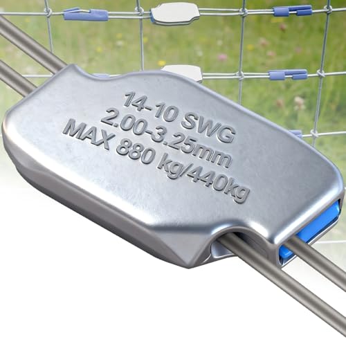 Adjustable Tension Fence Wire Joiner (100 Pack) Fits 14-11 Gauge / 2.0mm-3.25mm Wire Ceramic Roller Fence Connector for High Tensile & Electric Fencing