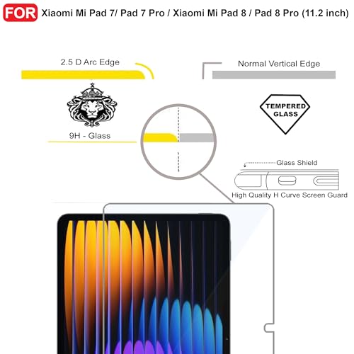 Image of CEDO Xiaomi Mi Pad 7 / Pad 7 Pro /Xiaomi Mi Pad 8 / Pad 8 Pro (11.2 inch) Tempered Glass | Screen Protector Clear Tempered Glass for Xiaomi Mi Pad 7 / Pad 7 Pro /Xiaomi Mi Pad 8 / Pad 8 Pro (11.2 inch)