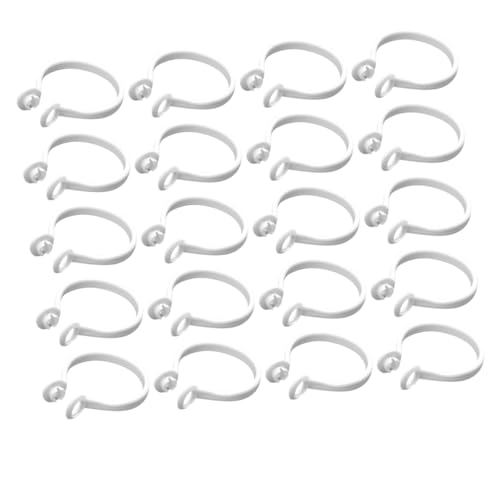 MUCKLILY 60Pcs Plastic Curtain Rings Open Curtain Rings for Rods for Home Decoration Easy to Use with Heavy Lightweight Curtains