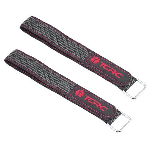 TCRC 2PCS 20x300MM Non-Slip RC Battery Straps Reusable Cable Straps Adjustable Cinch Straps for RC...