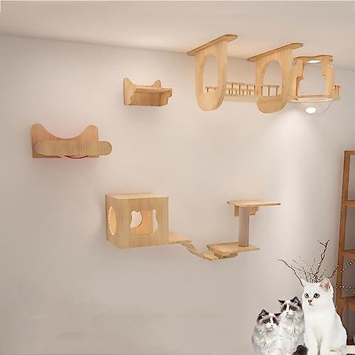 IMIDIA Muebles para Gatos Pared Montados en La Pared, Cápsula Espacial para Gatos, Villa, Pasillo de Aire, Túnel, Pasarela de Vidrio, Etc. (Size : Ceiling+Wall Combination 2)