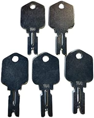 Key 4# 166 Forklift Ignition Key fits Clark Yale Hyster Komatsu Gradall Gehl Crown 5 PC