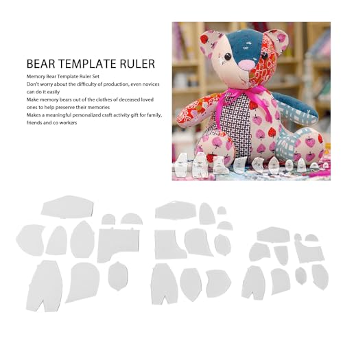 Conjunto de Régua de Modelo de Urso de Memória de 30 Peças para Costura Iniciante, Fácil de Usar, Mo