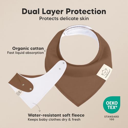 Image of 8pk Organic Baby Bandana Bibs for Drooling and Teething (Terracotta)