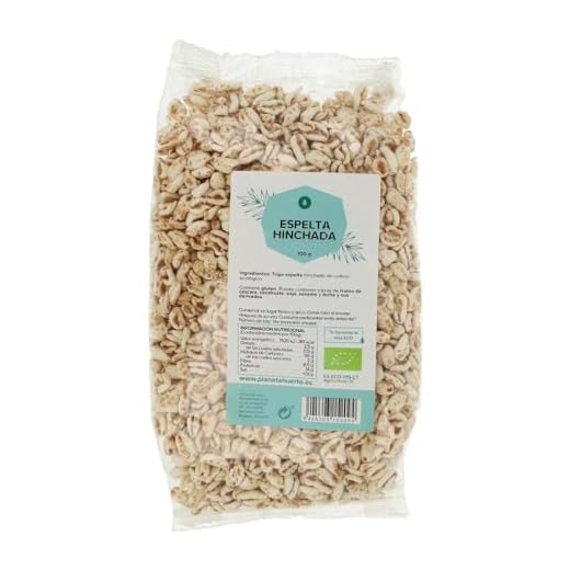 PLANETA HUERTO | Trigo espelta hinchada ECO 100 g | Cereal Ecológico y Nutritivo para Desayunos Saludables, Rico en Fibra y Energía Natural