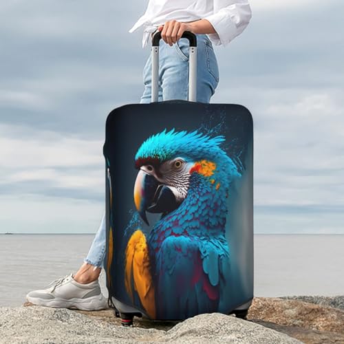 Luggage Cover Protector Suitcase Cover - Modern Style Blue Parrot Santi-Scratch Uitcase Cover for Luggage 6