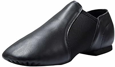 Dynadans Leather Upper Slip-on Jazz Dance Shoe for Women Men's Dance Shoes Black 8.5M