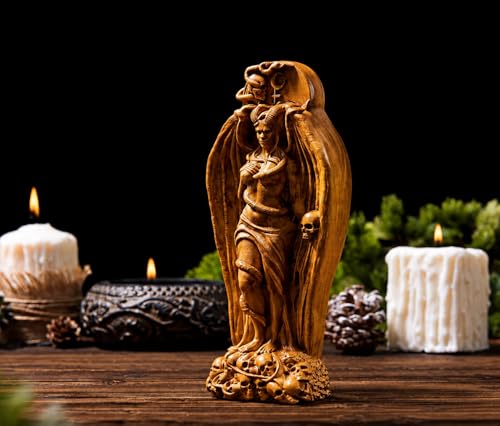 Estatua Lilith reina de la noche en madera miniatura 4
