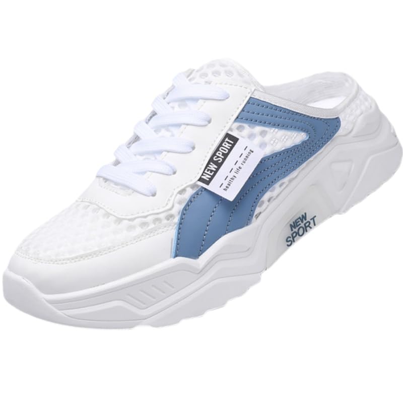 Summer lace-up, hollowed-out, large mesh men's flip-flops without heels, fashionable thick soles, casual and breathable