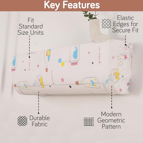 Image of HOKIPO AC Cover for most 2 Ton Split AC | Fits AC Units upto Size 110x33x31 cm | Dustproof, Waterproof & Washable Indoor Unit Cover | Protective & Decorative | Whimsical Bottles (D3-AR5874)