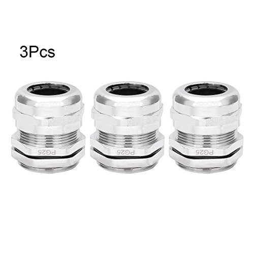 Conector prensaestopas PG25 metal impermeable con contratuerca Aexit 3 uds 2
