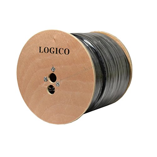 RG6 Quad Shield Coaxial Cable 18 AWG 1000ft Bulk Coax Satellite TV Black - Thumbnail 3