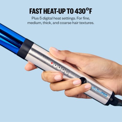 Image of BabylissPRO Nano Titanium Professional Curling Wand For All Hair Types, Reaches 430 Degrees For Long Lasting Curls