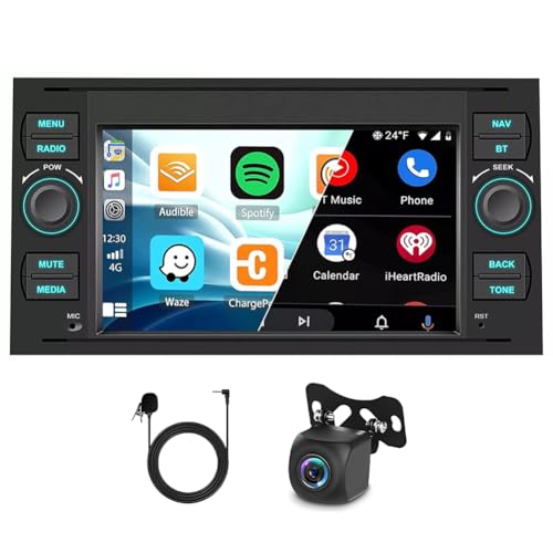 4+64G Android 13 Car Radio for Ford C-Max Connect S-Max 2007-2009, Ford Transit MK7 2005-2014, 7 inch Touch Screen Radio Double Din Carplay Android Auto Stereo Bluetooth FM RDS AHD Backup Camera SWC