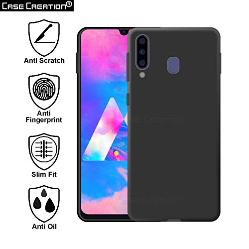 Image of Case Creation Luxurious OG Series for Samsung Galaxy M30 Case Cover,Anti-Dirty Slim Case Frosted Matte Cute Candy TPU Raised Bezel (Splash of Color) Back Cover for Samsung M30 -Black