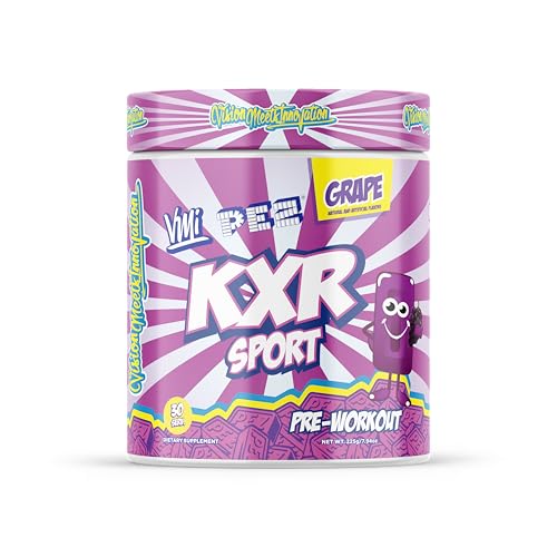 Image of KXR Pre-Workout Energy Powder | Intense Energy Pre-Workout Drink for Men and Women| Improves Performance - Enhanced Focus & Increased Endurance | 30 Servings (Sport PEZ Grape)