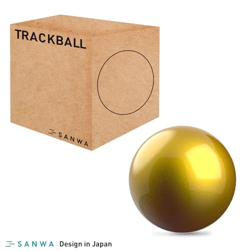 Image of SANWA 34mm /1.34in Trackball, Replacement Ball for Logitech m575, m570, MX Ergo, Perixx, Kensington, Elecom, and Other Compatible Trackball Mouse, Glossy Yellow