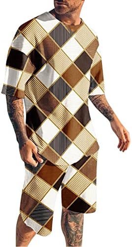 Mens Short Sets 2 Piece Outfits Short Sleeve T Shirt and Shorts Set Fashion Summer Tracksuits Casual Sport Set for Men