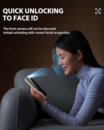 Image of PDDKISS 2 Pack Privacy Screen Protector for iPhone 15 Pro Max (2023) 6.7 inch Black Anti Spy Tempered Glass