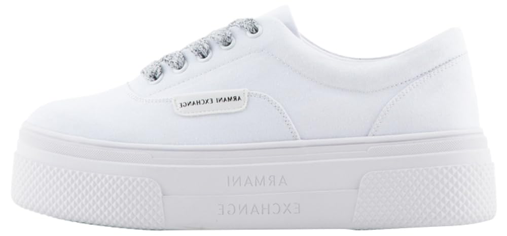Armani Exchange Mujer Op White Zapatillas Deportivas De Lona Sostenible Para 40.5 Eu