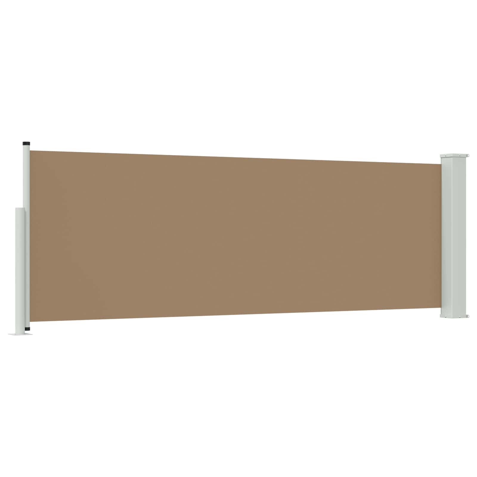 Ausziehbare Seitenmarkise 140x600 cm Windschutz Sichtschutzrollo für Balkon Terrasse, Doppel-Seitenmarkise aus Robustem Polyester und Stahl, Anthrazit Grau Schwarz