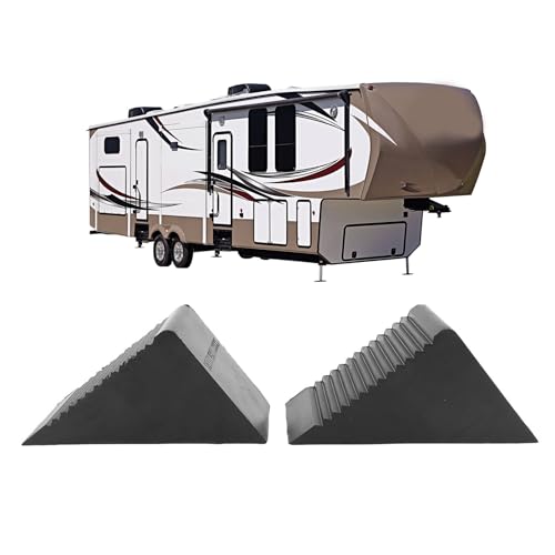 Ausla Paquete de 2 Cuñas de Goma para Ruedas de Alta Resistencia, Cuñas para Neumáticos, Tope para Ruedas para RV, Camión, Remolque, ATV con Superficie Estriada antideslizante.