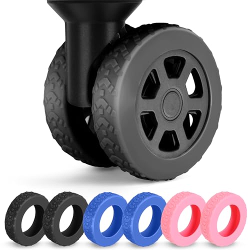 8 Pack Luggage Wheel Covers, Silicone Suitcase Wheel Protectors for Spinner Wheels, Quiet & Wear-Resistant Caster Sleeves, Reduce Noise & Prevent Scratches - Must-Have Travel Accessories (black)